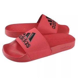 Adidas Adilette Slippers Mens Red and Black